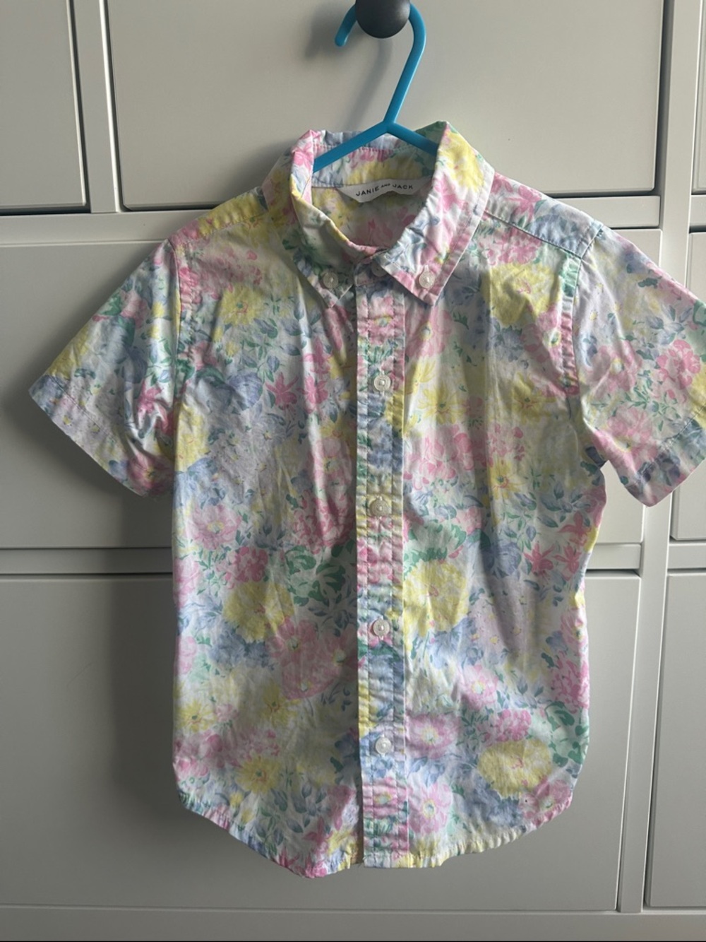 Janie and Jack Pastel Floral Short-Sleeve Button-Down Shirt
